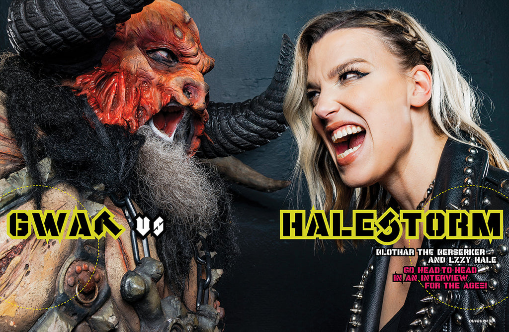 OUTBURN #98 LIMITED EDITION HALESTORM VS GWAR BUNDLE