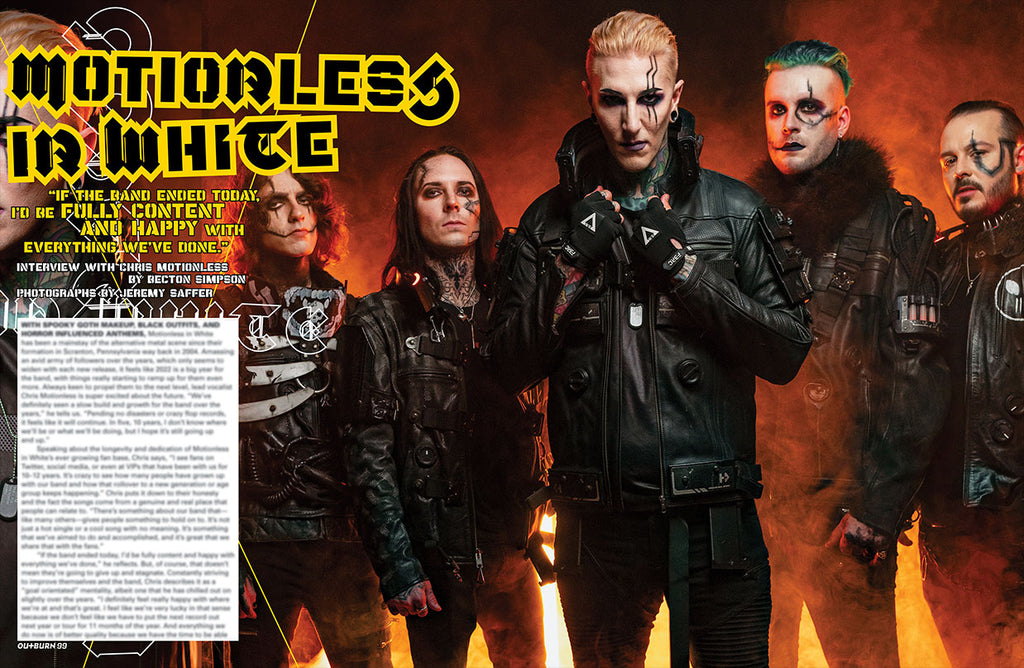 OUTBURN #99 LIMITED EDITION MOTIONLESS IN WHITE PORCELAIN BUNDLE